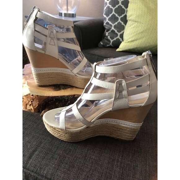 Donald Pliner Taja Platform Wedge Cream Women size 8 **read** - Picture 2 of 12